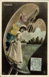 VINTAGE POSTCARD Fantasy Garrick Woman