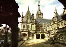 POSTAL MODERNA el benedictino tiene Fecamp Vue del patio principal