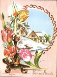 CPM Bonne Annee Fleurs