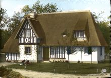 MODERN CARD Luxuriant Normandy House Norman with the thatched roof