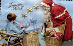 MODERN CARD Merry Christmas Santa Claus