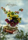 CPM Bonne Annee Fleurs 