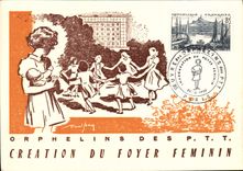 MODERN CARD Orphan Of the postal and telecommunications authorities Creation of the female Hearth children