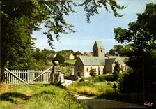 MODERN CARD Normandy the village of the church