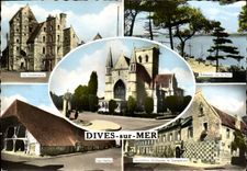 CPM Dives Sur Mer La lieutenance Echappee sur le port Les halles Hostellerie Guillaume le Conquerant