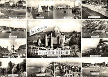 MODERN CARD Lisieux the basilica Cabourg Trouville Deauville