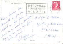 POSTAL MODERNA la reina de Trouville de las playas vara la piscina del casino de Fernando Moureaux del bulevar
