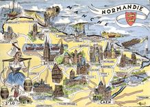 MODERN CARD Normandy Folklore Bayeux Caen St Lo