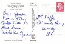 MODERN CARD Villers on Sea Walk and the Voiliers beach on the beach Places Jean Mermoz