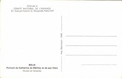 MODERN CARD Beautiful Portrait of Catherine de Bethisy and her brother Museum of Versailles