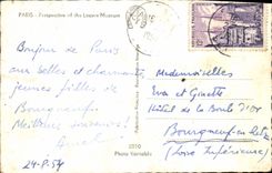 CPM Paris Persrective Sur le Louvre