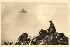 VINTAGE POSTCARD the Mount St Michel the Mount Seen of I' Ilot of Tombelaine