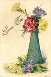 VINTAGE POSTCARD Good Festival Flowers