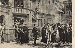 VINTAGE POSTCARD Henri III and the duke of Own way By has Count