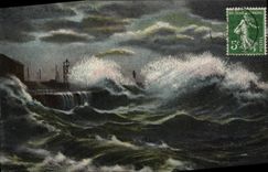 VINTAGE POSTCARD Strong gale of West