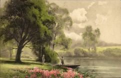 VINTAGE POSTCARD Fantasy Boat