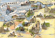 MODERN CARD Normandy Country of Trough Le Havre Lisieux Steamer