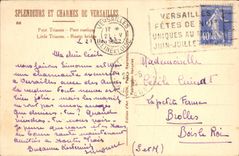 VINTAGE POSTCARD splendors And charms Of Versailles Small Trianon rustic Bridge