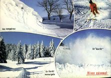 MODERN CARD the Winter In the Cevennes Ski