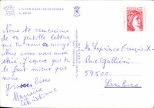 MODERN CARD the Winter In the Cevennes Ski