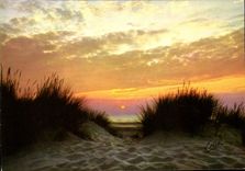 CPM Sur Les Cotes De France Coucher De Soleil Sur Les Dunes