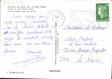 POSTAL MODERNA puesta del sol en la dimensión del azul