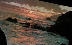 POSTAL MODERNA la puesta del sol mediterránea