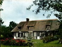 MODERN CARD Normandy House Norman with the thatched roof