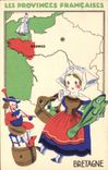 MODERN CARD Brittany Folklore Poisson Woman