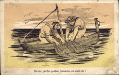 CPM Ils Ont Peche Quatre Poissons Ou sont ils ?