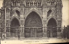 CPA Cathedrale Damiens Le Portail