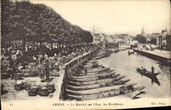 VINTAGE POSTCARD Amiens Market On I' Eau Hortillons