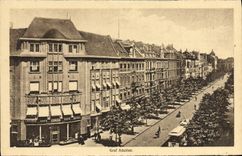 VINTAGE POSTCARD Dusseldorf Graf Adolfstr Corso Coffee