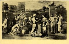 VINTAGE POSTCARD Chick Paris Museum Of the Louvre Eliezer and Rebecca