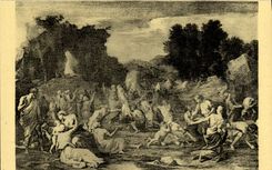 VINTAGE POSTCARD Chick Paris Museum Of the Louvre Jews collecting the basket in the desert