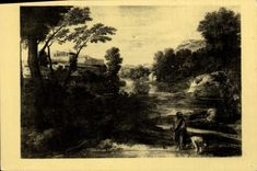 VINTAGE POSTCARD Diogene Chick throwing its bowl Landscape Paris Museum Of the Louvre