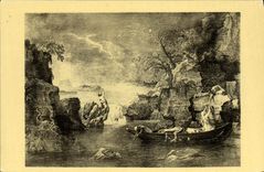 VINTAGE POSTCARD Poussln the Winter or the Flood Paris Museum Of the Louvre