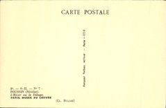 VINTAGE POSTCARD Poussln the Winter or the Flood Paris Museum Of the Louvre