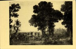 VINTAGE POSTCARD Claude Lorrain the Village Festival or Dance of Village Paris Museum Of the Louvre