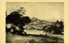 VINTAGE POSTCARD Claude Lorrain Landscape of the Countryside London British Museum