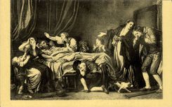 VINTAGE POSTCARD Greuze the Son Punished Paris Museum Of Louvre