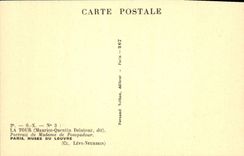VINTAGE POSTCARD the Tower Maurice Quentin Portrait of Madam de Pompadour Paris Museum of Louvre