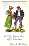 MODERN CARD Old Provinces of France Resident of Nevers Publicity Flours Jammet Folklore