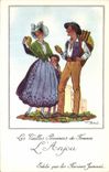 CPM Les Vieilles Provinces de France Anjou Vignes Publicite Farines Jammet Folklore