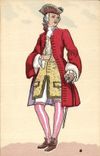 CPA Histoire Du Costume Francais Regne de louis XV 1730