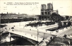 CPA Paris Notre Dame le Parvis et la Seine