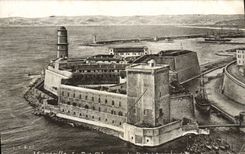 CPA Marseille Le fort St Jean vu du pont a transbordeur 