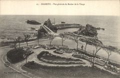 CPA Biarritz Vue Generale du Rocher de la Vierge