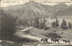VINTAGE POSTCARD the Mount Gilds Sancy and the valley of hell Anes Mules