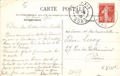 POSTAL Roubaix de la VENDIMIA una esquina del parque de Barbieux